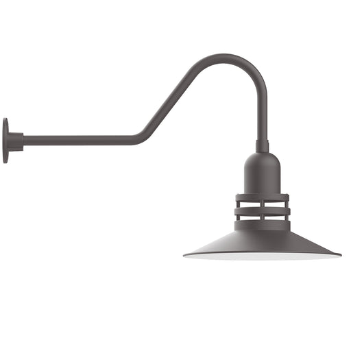 Atomic 16" gooseneck wall light in Bronze Matte | Montclair Light Works