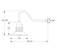 Atomic 16" gooseneck wall light in Slate Gray Line Drawing