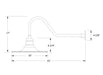 Radial 16" gooseneck wall light in Slate Gray Line Drawing