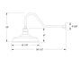 Warehouse 16" LED Gooseneck Wall light in Sea Green Line Drawing
