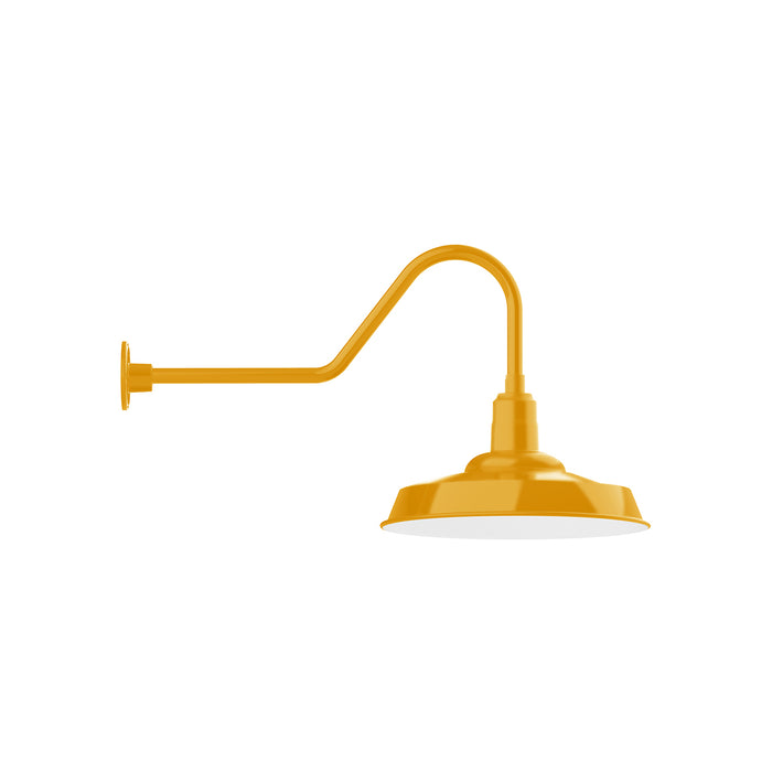 Warehouse 18" gooseneck wall light in Bright Yellow | Montclair Light Works