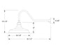 Warehouse 18" gooseneck wall light in Barn Red Line Drawing