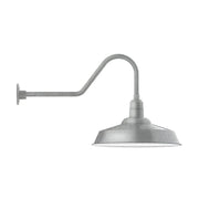 Painted galvanized wall LED gooseneck with wide dome shade