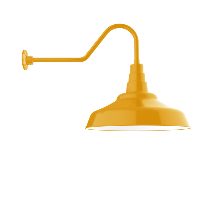 Warehouse 24" gooseneck wall light in Bright Yellow | Montclair Light Works