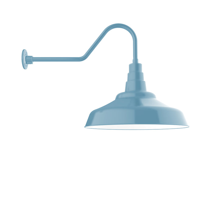 Warehouse 24" LED Gooseneck Wall light in Light Blue | Montclair Light Works