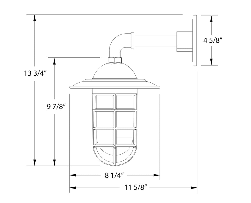 Vaportite wall light in Navy Line Drawing