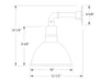 Deep Bowl 10" straight arm wall light in Slate Gray Line Drawing