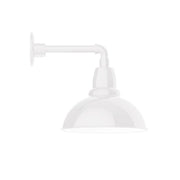 White LED wall light with straight arm and dome shade