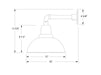 Cafe 12 inch Straight Arm Wall Light in White Line Drawing