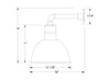 Deep Bowl 12" Straight Arm wall light in Slate Gray Line Drawing