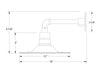 Radial 12" Straight Arm wall light in Black Line Drawing
