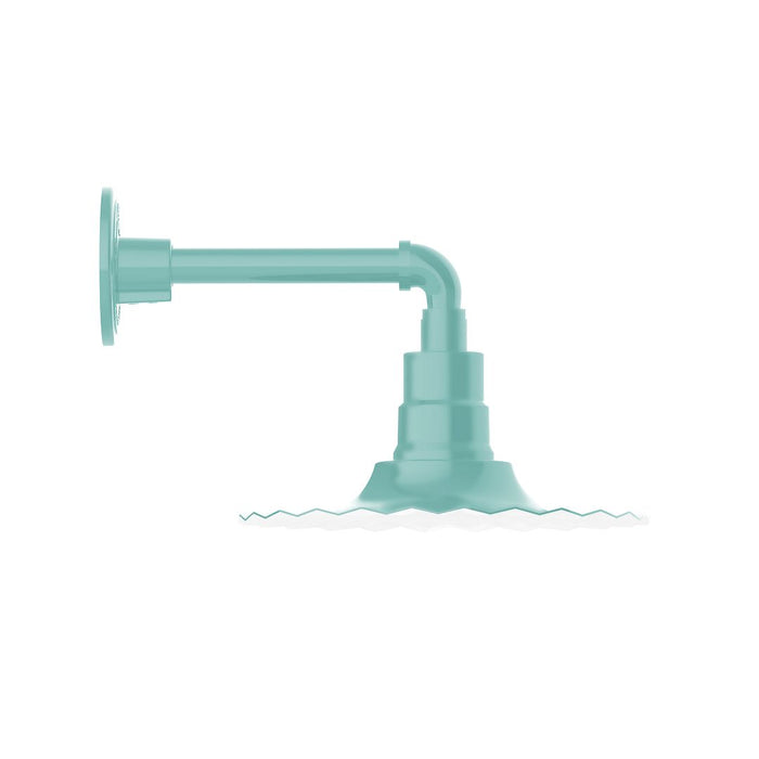 Radial 12" Straight Arm wall light in Sea Green