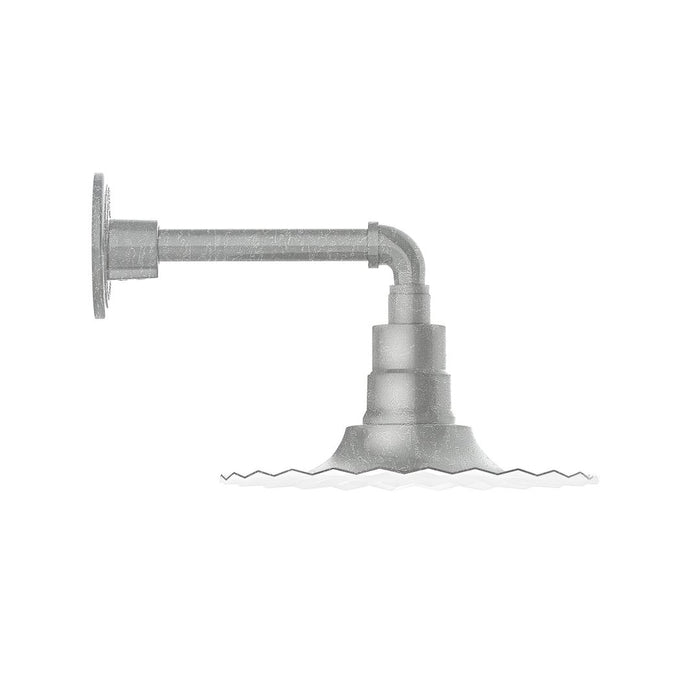 Radial 12" Straight Arm wall light in Painted Galvanized