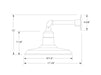 Warehouse 14" Straight Arm wall light in Architectural Bronze Line Drawing