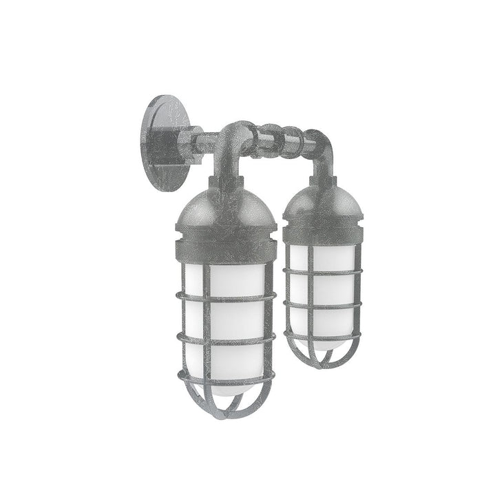 Vaportite 2-Light Straight Arm Wall Light in Painted Galvanized