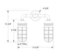 Vaportite 2-Light Straight Arm Wall Light in Painted Galvanized Line Drawing