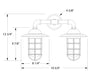 Vaportite 2-Light Straight Arm Wall Light in Architectural Bronze Line Drawing