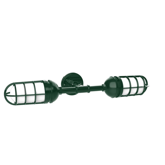 Vaportite 2-Light Straight Arm Wall Light in Forest Green
