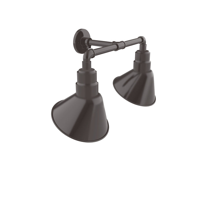 Angle 10" 2-Light LED Straight Arm Wall Light in Architectural Bronze in Architectural Bronze | Montclair Light Works