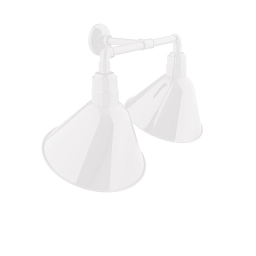 Angle 14" 2-Light LED Straight Arm Wall Light in White in White | Montclair Light Works