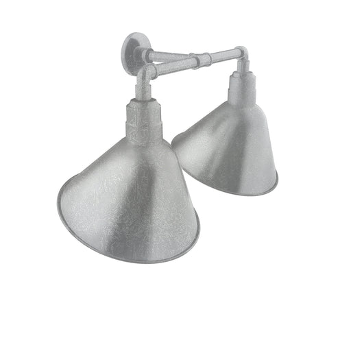Angle 14" 2-Light LED Straight Arm Wall Light in Painted Galvanized in Painted Galvanized | Montclair Light Works