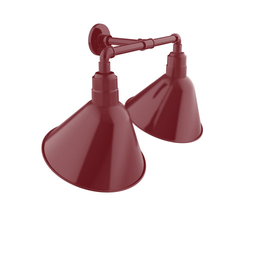Angle 14" 2-Light Straight Arm Wall Light in Barn Red in Barn Red | Montclair Light Works