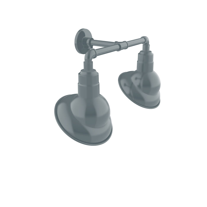Emblem 10" 2-Light Straight Arm Wall Light in Slate Gray in Slate Gray | Montclair Light Works