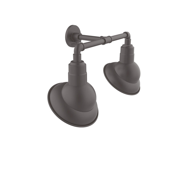 Emblem 10" 2-Light Straight Arm Wall Light in Bronze Matte in Bronze Matte | Montclair Light Works