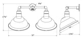 Emblem 14" 2-Light LED Straight Arm Wall Light in White in White | Montclair Light Works