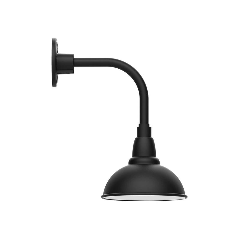 Cafe 8" LED Curved Arm Wall Light in Black