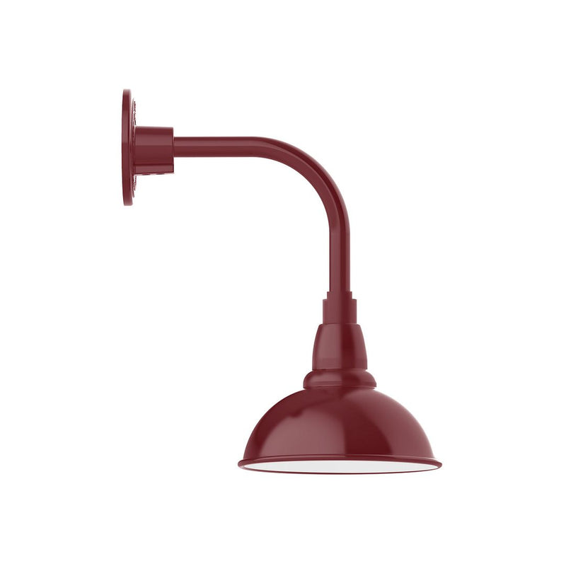 Cafe 8" Curved Arm wall light in Barn Red