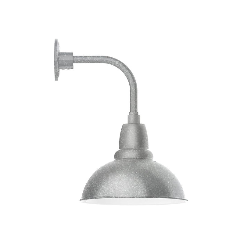 Cafe 12" Curved Arm Wall Light in Painted Galvanized