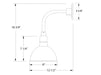 Deep Bowl 8" Curved Arm wall light in Vermillion | Montclair Light Works
