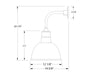 Deep Bowl 12" Curved Arm wall light in Slate Gray Line Drawing