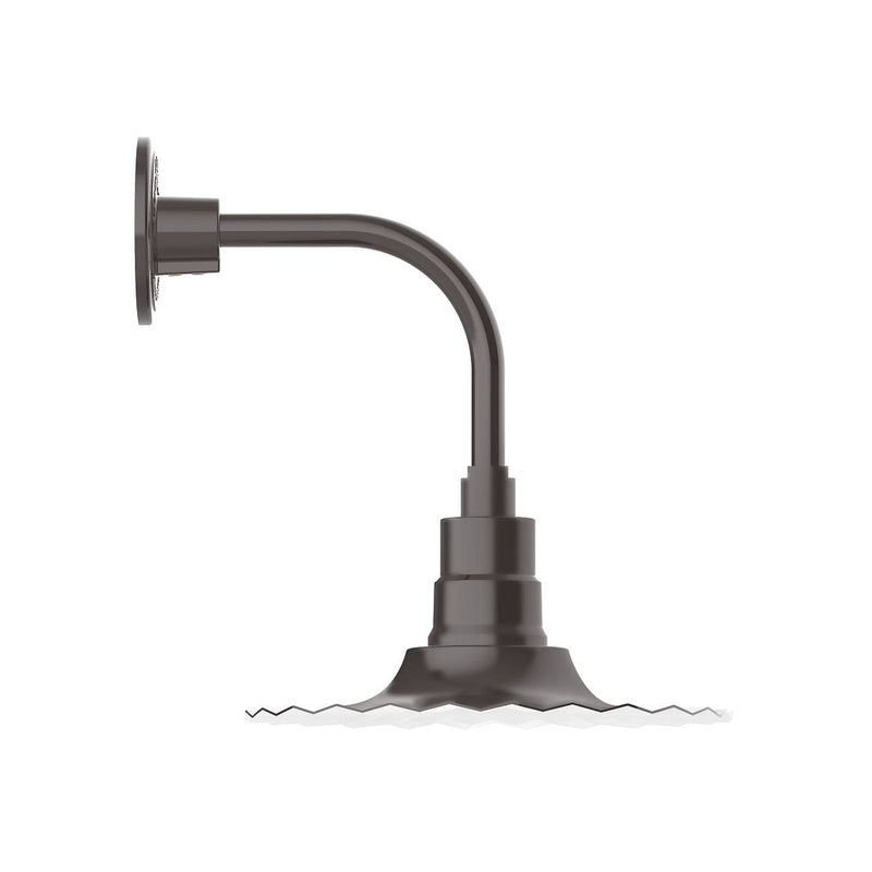 Radial 12" Curved Arm wall light in Architectural Bronze