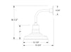 Warehouse 12" Curved Arm wall light in Bronze Matte | Montclair Light Works