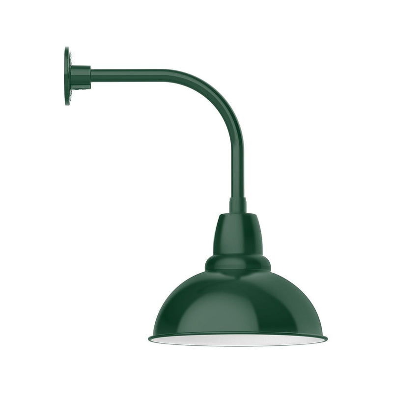 Cafe 14" Curved Arm wall light in Forest Green