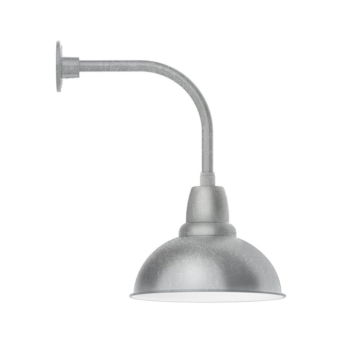 Cafe 14" Curved Arm wall light in Painted Galvanized
