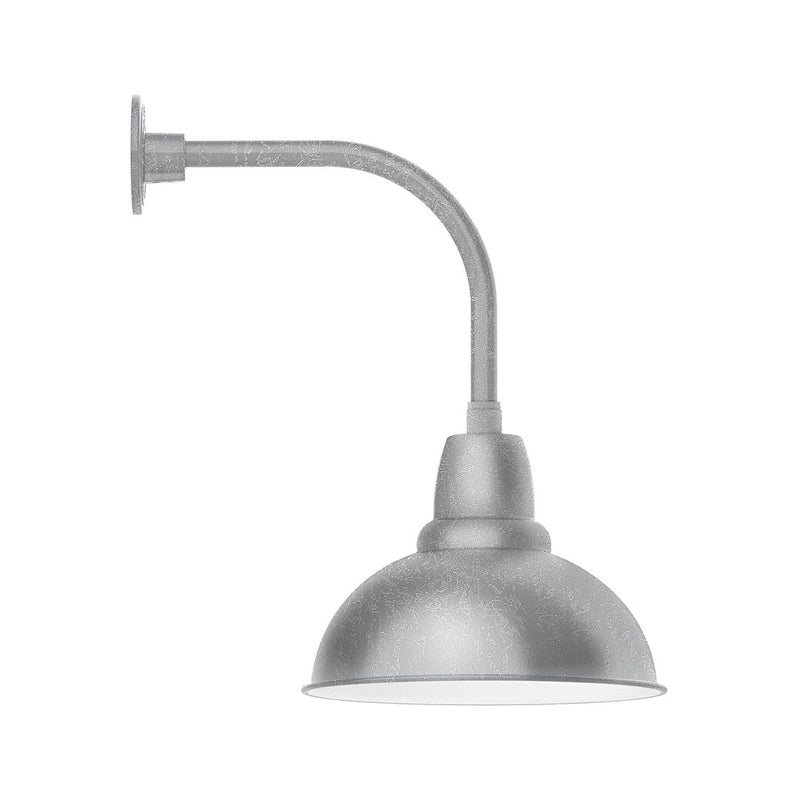 Cafe 14" Curved Arm wall light in Painted Galvanized