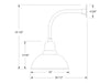 Cafe 14" Curved Arm wall light in Navy Line Drawing