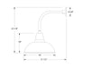Cafe 16" Curved Arm wall light in Slate Gray Line Drawing