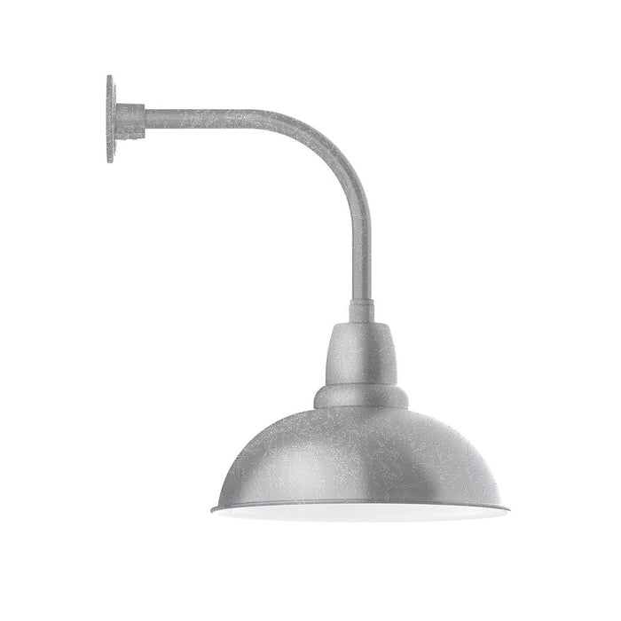 Cafe 16" LED Curved Arm Wall light in Painted Galvanized