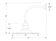 Radial 16" Curved Arm wall light in Architectural Bronze Line Drawing