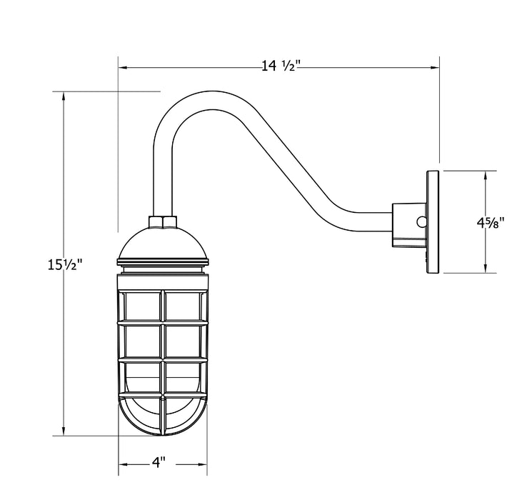 Vaportite Gooseneck Wall Light in Black | Montclair Light Works