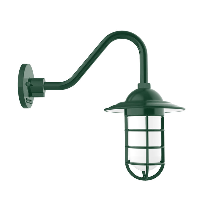 Vaportite 8 inch Gooseneck Wall Light in Forest Green | Montclair Light Works