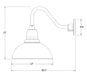 Cafe 12 inch Gooseneck Wall Light in White | Montclair Light Works