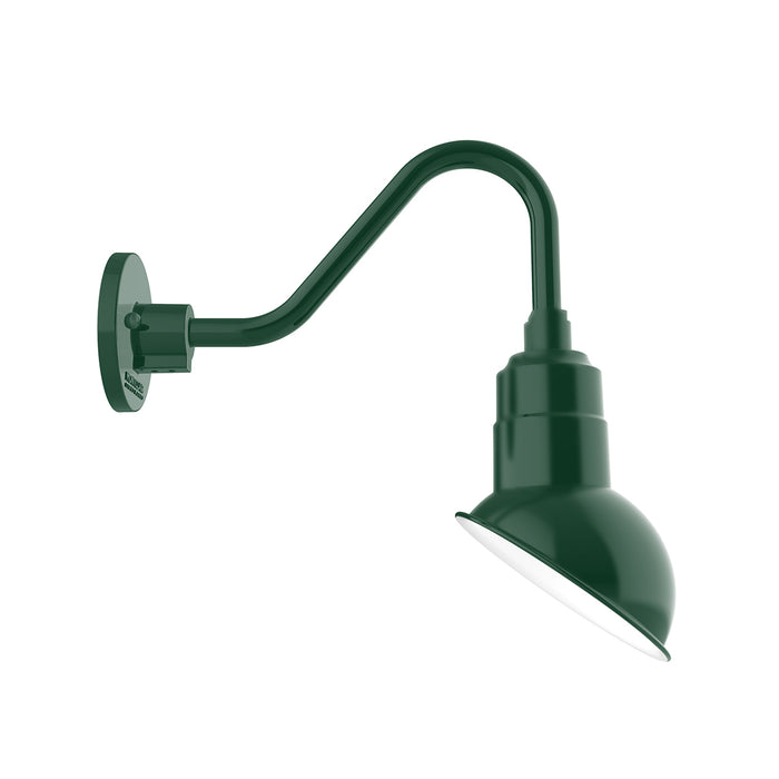 Emblem 7 inch gooseneck wall light in Forest Green | Montclair Light Works