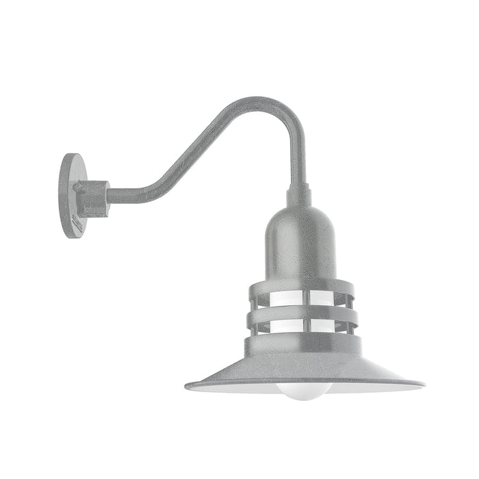 Atomic 12 inch Gooseneck wall light in Painted Galvanized | Montclair Light Works