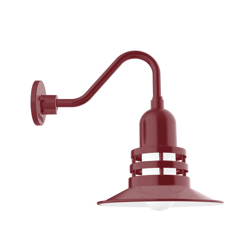 Atomic 12 inch Gooseneck wall light in Barn Red | Montclair Light Works