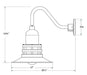 Atomic 12 inch Gooseneck wall light in Painted Galvanized | Montclair Light Works